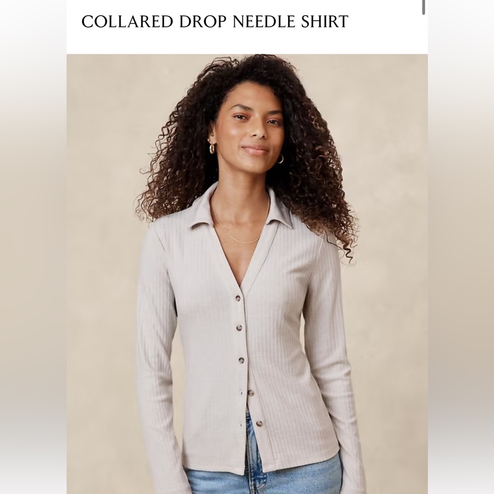 Banana Republic Light Beige Button-Down Shirt